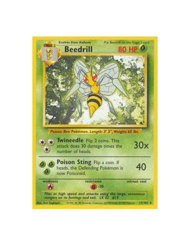 Beedrill (BS 17) POKEMON BASE SET ESPAÑOL