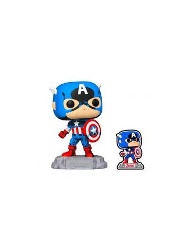 Funko pop marvel a60 - comic capitan america con pin