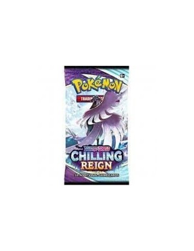 Juego de cartas sobre individual pokemon booster pack espada y escudo chilling reign ingles