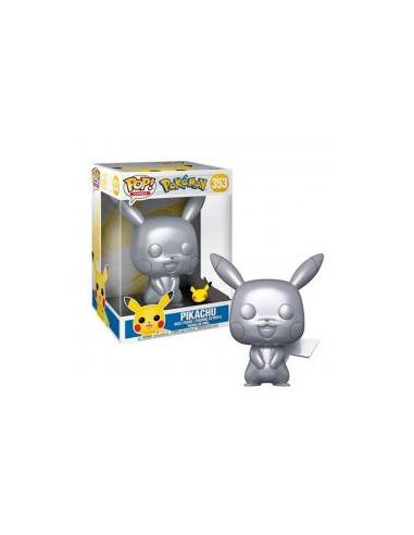 Funko pop jumbo pokemon s6 pikachu plateado efecto metalico 10pulgadas edicion especial exclusivo 59873