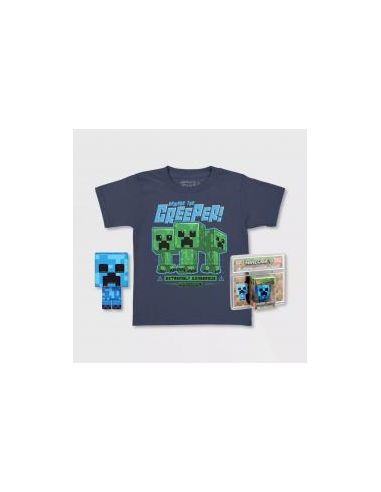 Pop & tee minecraft charged creeper funko + camiseta talla l