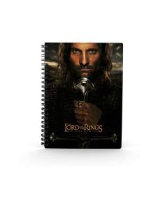 Libreta efecto 3d sd toys el señor de los anillos aragorn