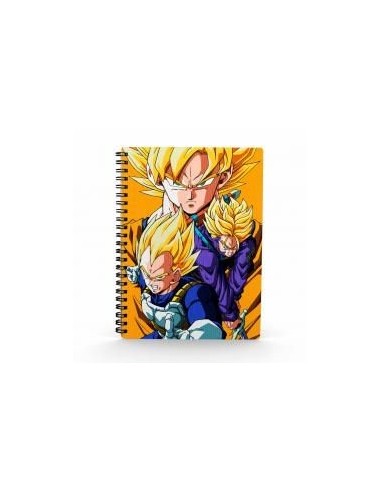 Libreta efecto 3d saiyans dragon ball z