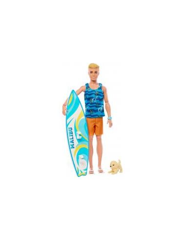 Muñeco barbie mattel ken tabla de surf