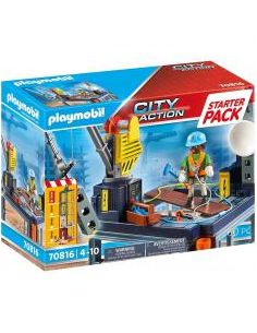 Playmobil  starter pack construccion con grua