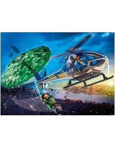 Playmobil ciudad helicoptero de policia persecucion en paracaidas