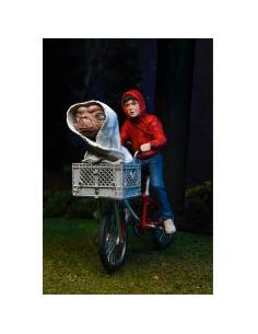 Figura neca  e.t. el extraterre elliott y e.t. en bicicleta 40 aniversario 13 cm