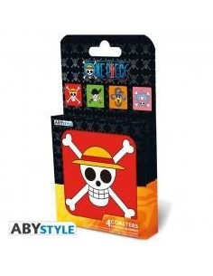 Set 4 posavasos one piece -  jolly rogers