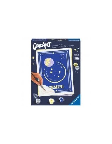 Kit para pintar con números ravensburger creart serie trend d zodiac: geminis