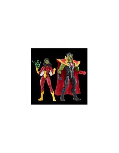 Figura hasbro marvel legends series avengers skrull queen & super - skrull