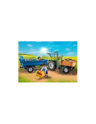 Playmobil tractor con remolque