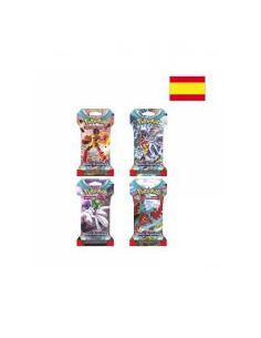 Caja de sobres en blister pokemon tcg sv4 2023 24 unidades español