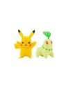 Pack de 2 figuras jazwares pokemon batalla chikorita & pikachu n.9 5 cm