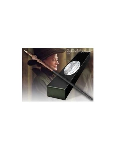 Replica the noble collection harry potter minerva mcgonagall varita con caja y placa de identificacion