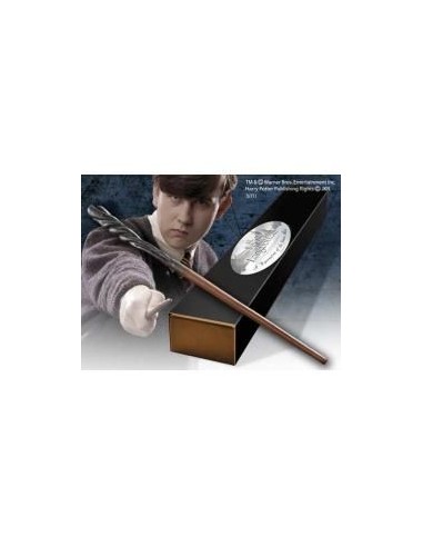 Replica the noble collection harry potter neville longbottom varita con caja y placa de identificacion