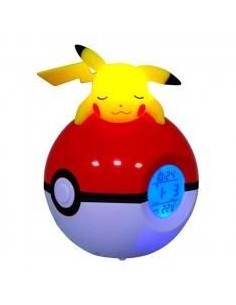 Lampara led despertador reloj teknofun madcow entertainment pokemon pikachu durmiendo en pokeball