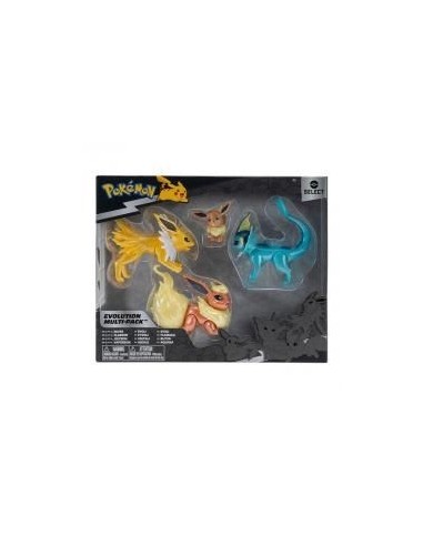 Figura jazwares pokemon multievolution eevee pack 4