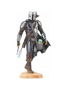 Figura diamond select star wars premier collection the mandalorian the mandalorian con the child grogu