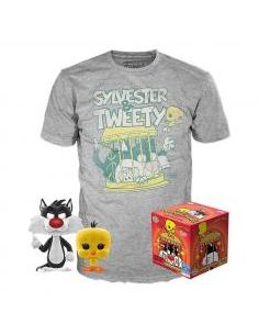 Funko pop looney tunes silvestre & piolin version terciopelo 50755 + camiseta talla s