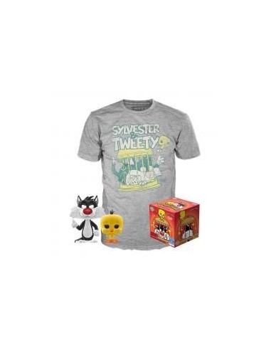 Funko pop looney tunes silvestre & piolin version terciopelo 50755 + camiseta talla s