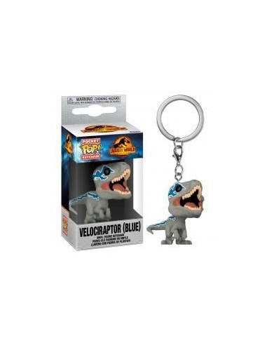 Funko pop keychain llavero jurassic park world velociraptor blue 55299