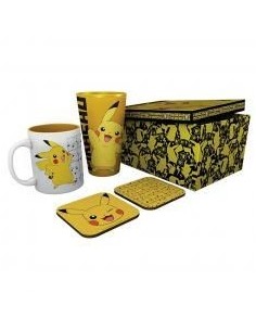 Pack vaso xxl + taza + dos posavasos gb eye pokemon pikachu