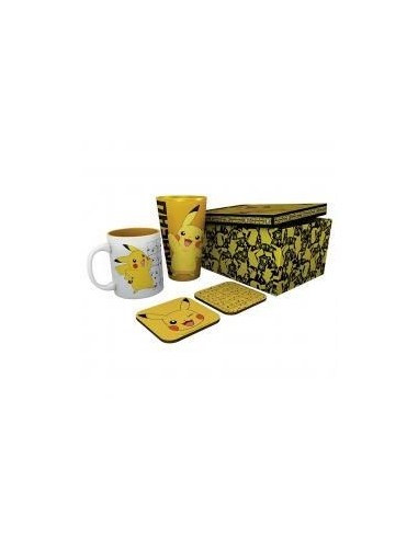 Pack vaso xxl + taza + dos posavasos gb eye pokemon pikachu