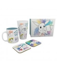 Pack vaso xxl + taza + dos posavasos gb eye pokemon eevee