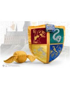 Peluche the noble collection harry potter escudo hogwarts y snitch dorada