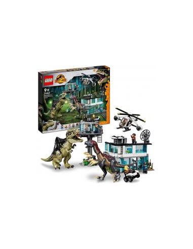 Lego jurassic park ataque del giganotosaurio y el therinosaurio