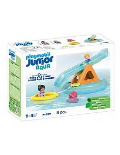 Playmobil junior aqua: isla de baño con tobogán