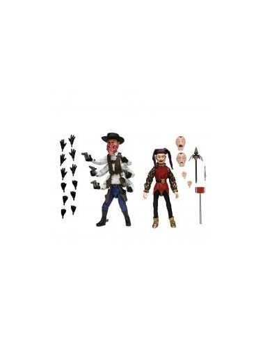 Pack 2 figuras neca puppet master ultimate six shooter & jester