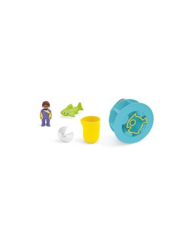 Playmobil junior aqua: rueda de agua con bebé tiburón