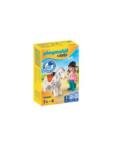 Playmobil 1.2.3 jinete con caballo