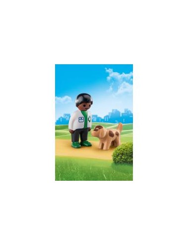 Playmobil 1.2.3 veterinario con perro