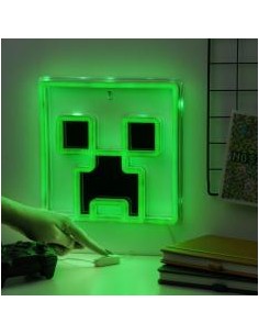 Lámpara de pared paladone minecraft creeper luz led neon