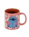 Taza karactermania disney stitch flores rosas