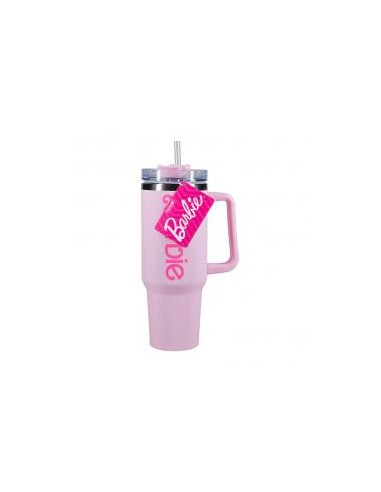 Vaso termo con pajita paladone barbie logo xl 1200 ml