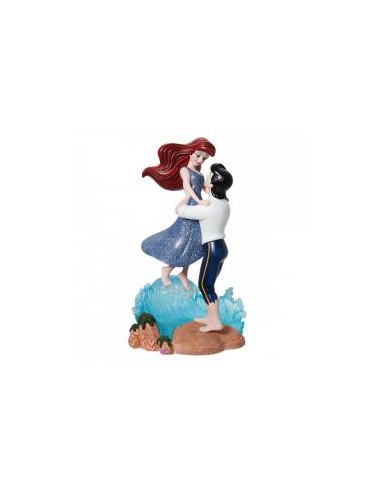 Figura decorativa enesco disney la sirenita ariel y el príncipe eric en ola