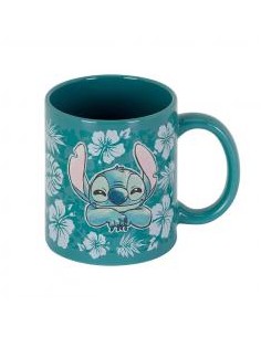 Taza karactermania disney stitch flores azules