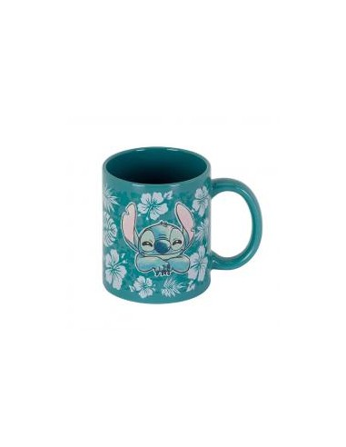 Taza karactermania disney stitch flores azules