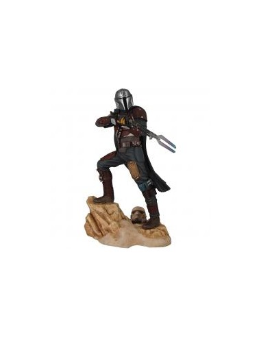 Figura diamond collection star wars the mandalorian el mandaloriano resina 1 - 7 escala premier collection limitada 3000 unidade