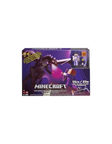 Figura mattel minecraft dragon de ender definitivo con figura