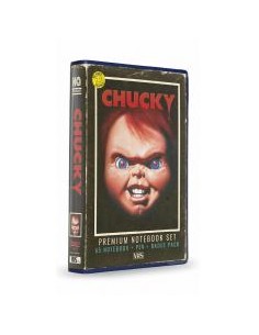 Set papeleria vhs sd toys (libreta - chapas y boligrafo) chucky