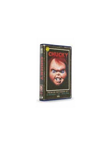 Set papeleria vhs sd toys (libreta - chapas y boligrafo) chucky