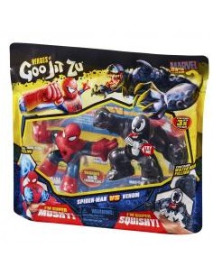 Pack de 2 figuras bandai goo jit zu marvel héroes spiderman vs venom