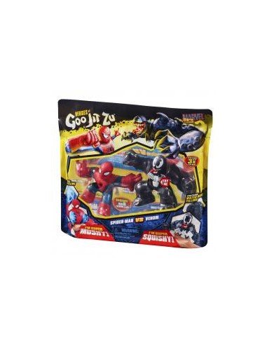 Pack de 2 figuras bandai goo jit zu marvel héroes spiderman vs venom