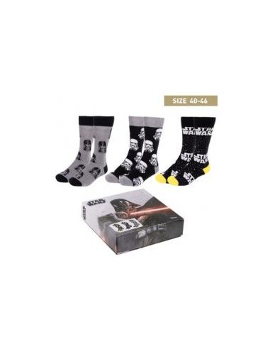 Pack calcetines 3 piezas star wars talla 40 -  46