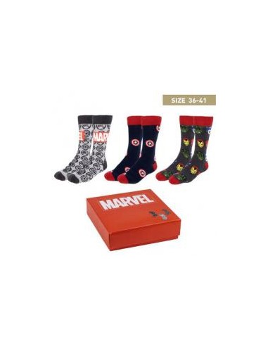 Pack calcetines 3 piezas marvel talla 36 -  41