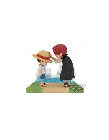 Figura banpresto one piece world collectable figure log stories monkey d. luffy & shanks 7cm